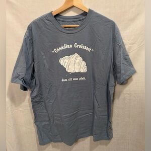 NWOT Province of Canada, Canadian Croissant Graphic Tee - Blue
